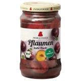 Pflaumen im Glas, halbe Frucht