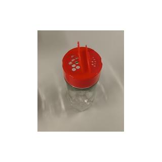 Gewürzstreuer aus Glas rot
