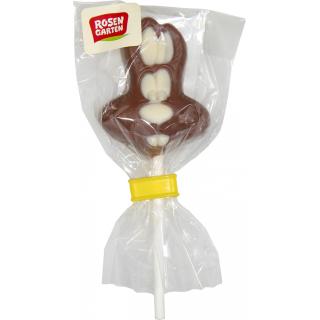 Osterhase Schoko-Lolly weiß geschminkt