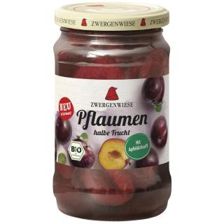 Pflaumen im Glas, halbe Frucht